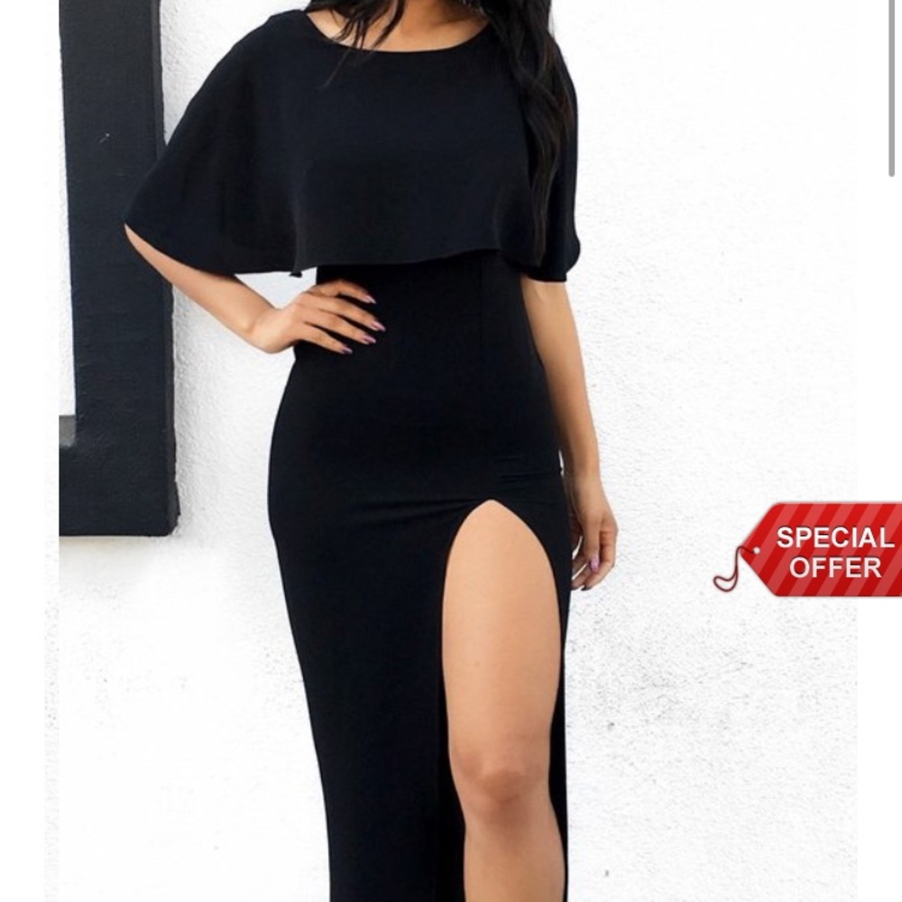 Beautiful high slit low back gown - Picture 2 of 3